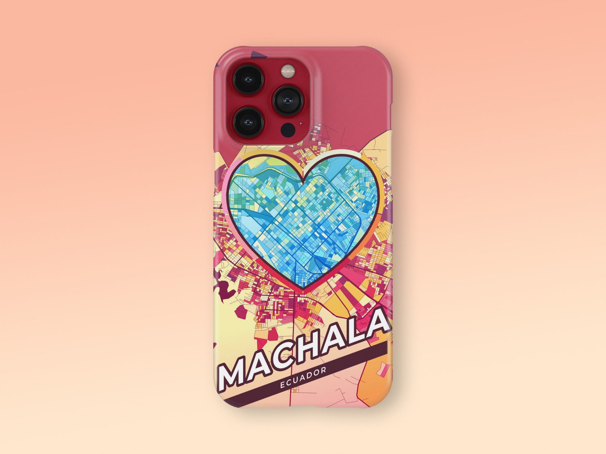 Machala Ecuador slim phone case with colorful icon. Birthday, wedding or housewarming gift. Couple match cases. 2