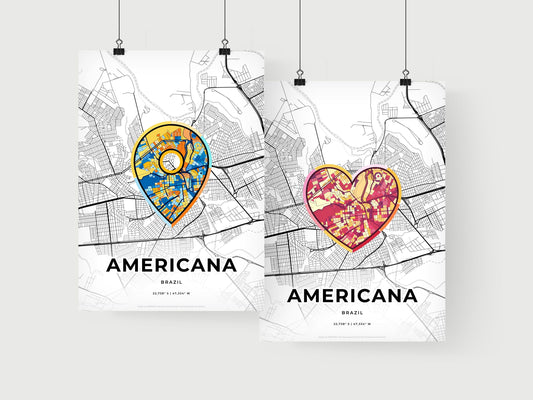Americana Brazil art print for couples