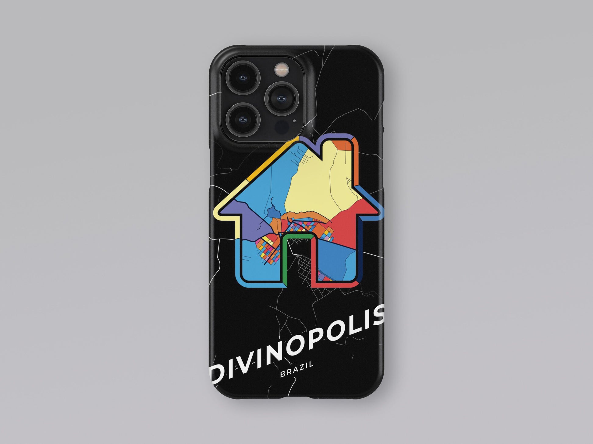 Divinopolis Brazil slim phone case with colorful icon. Birthday, wedding or housewarming gift. Couple match cases. 3