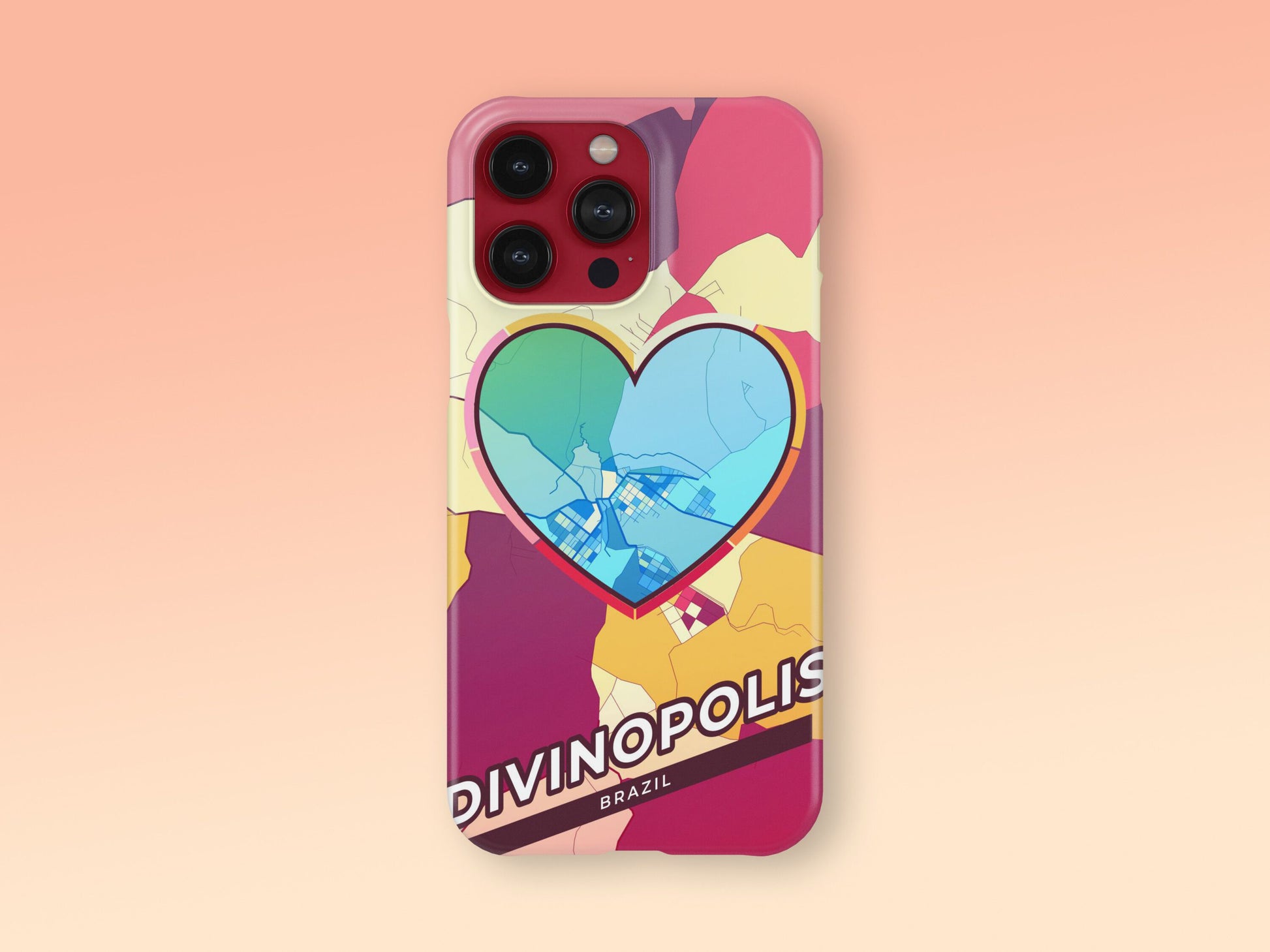 Divinopolis Brazil slim phone case with colorful icon. Birthday, wedding or housewarming gift. Couple match cases. 2