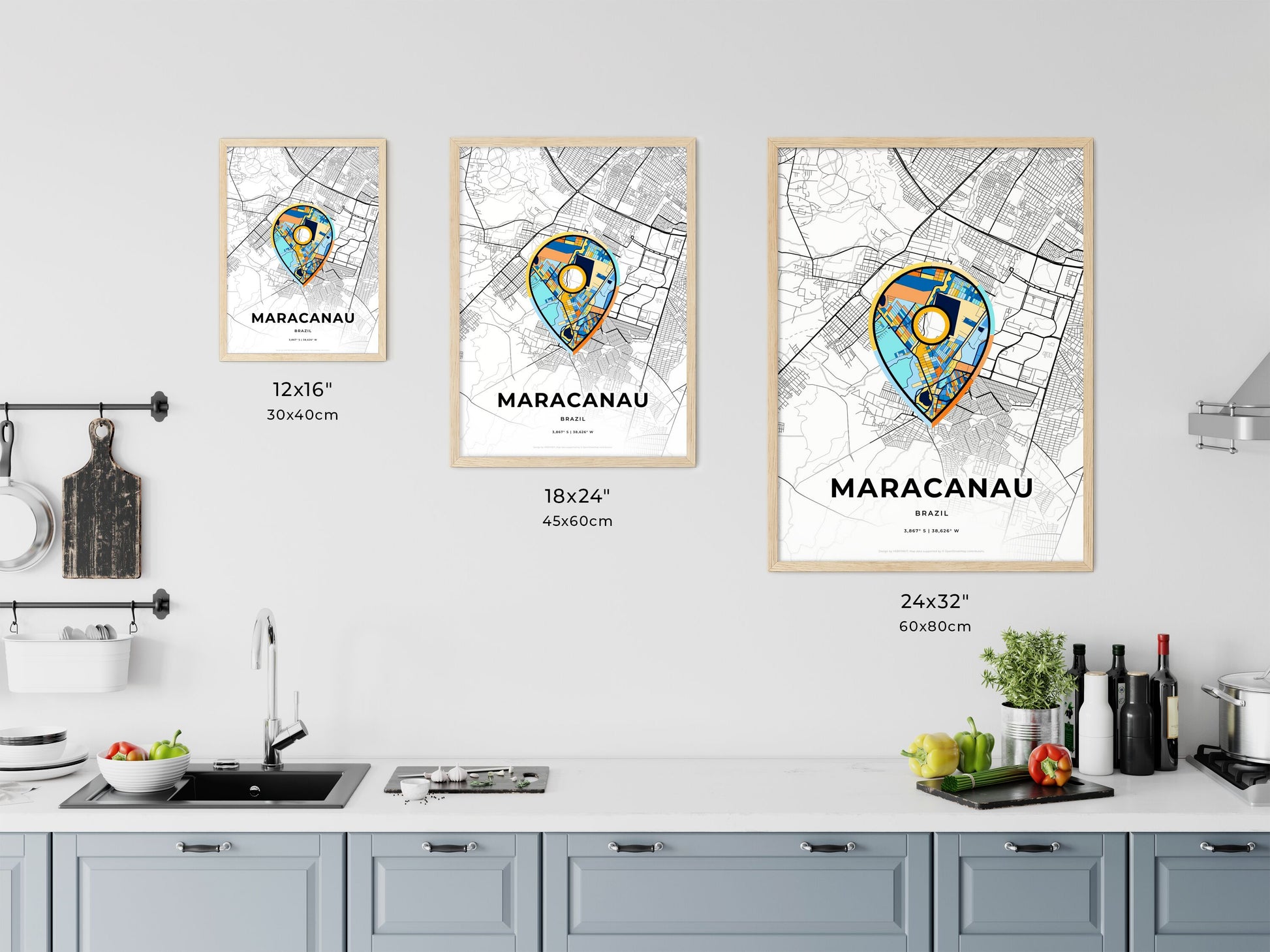 Maracanau Brazil art map size chart