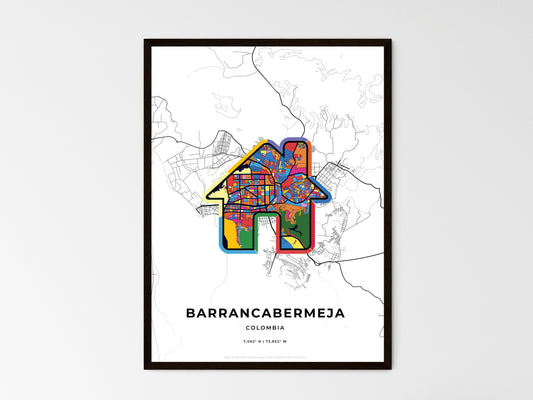 Barrancabermeja Colombia wedding art map with home icon
