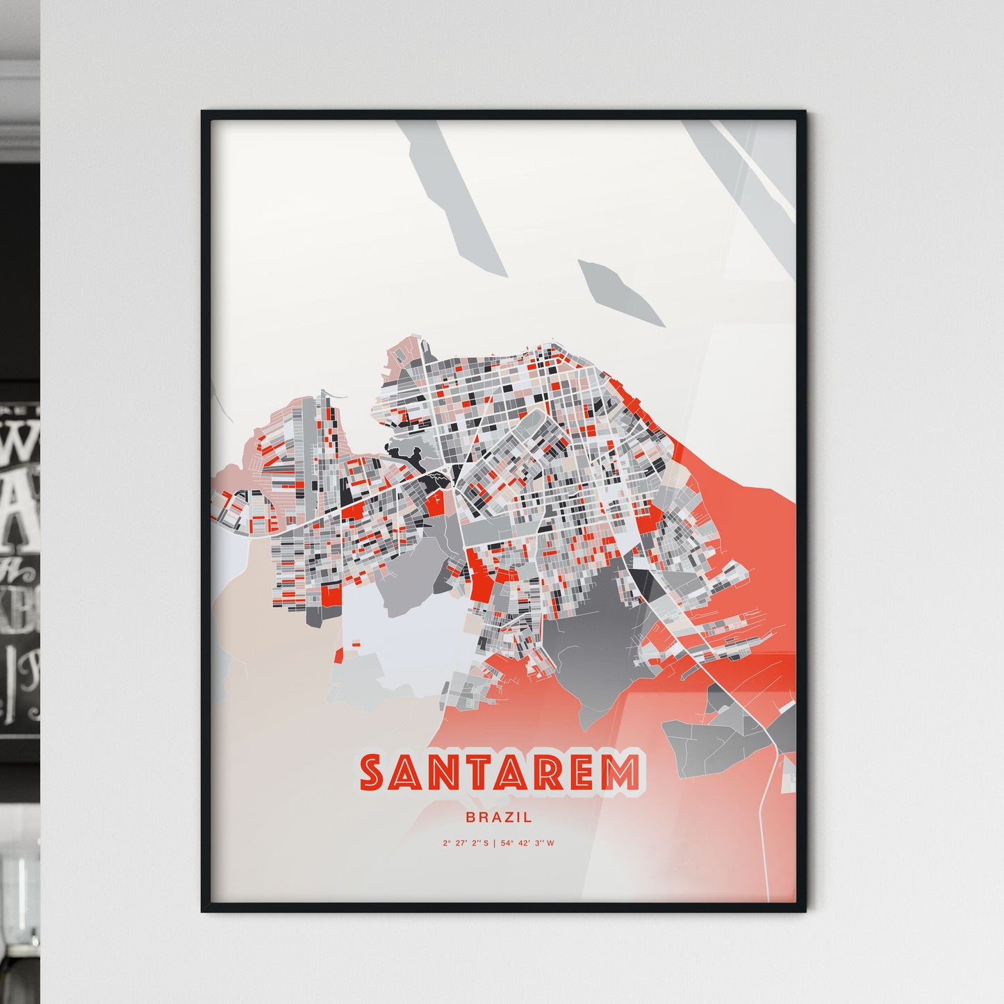 Colorful SANTAREM BRAZIL Fine Art Map Modern