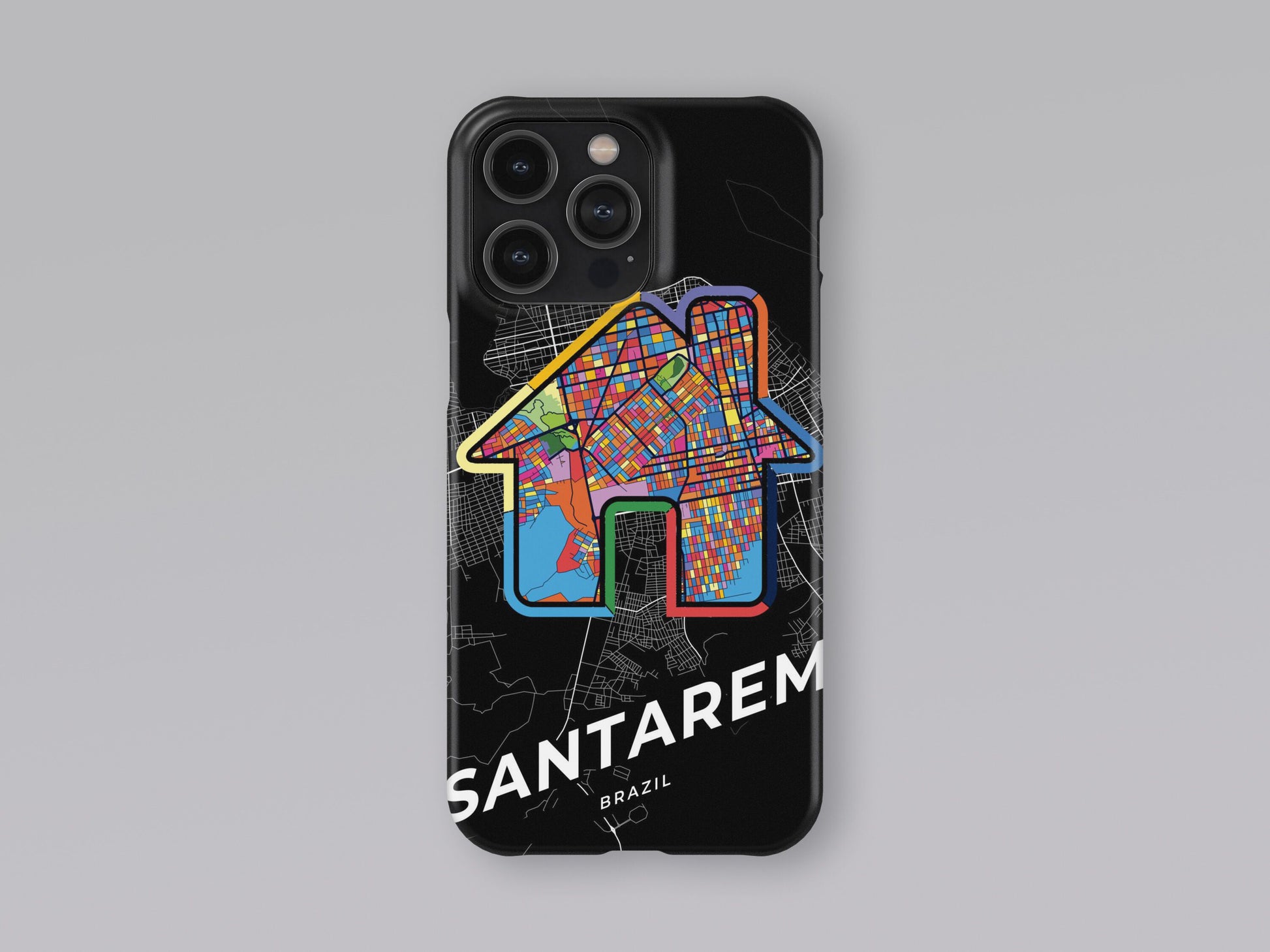Santarem Brazil slim phone case with colorful icon. Birthday, wedding or housewarming gift. Couple match cases. 3