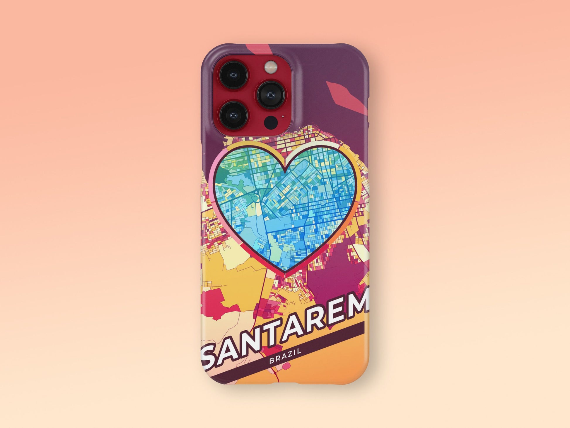 Santarem Brazil slim phone case with colorful icon. Birthday, wedding or housewarming gift. Couple match cases. 2