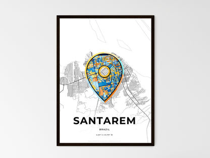 SANTAREM BRAZIL minimal art map with a colorful icon. Style 1