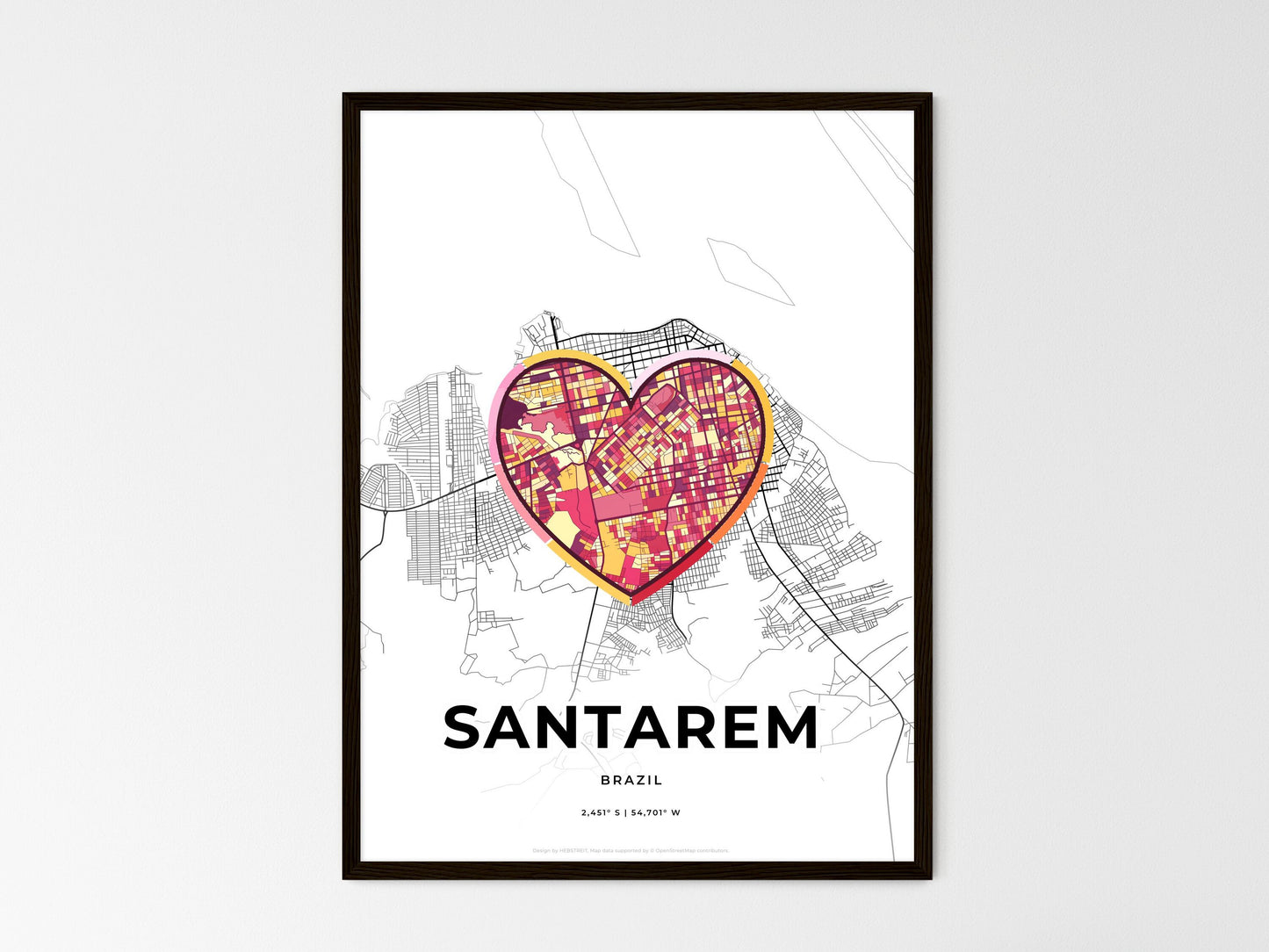 SANTAREM BRAZIL minimal art map with a colorful icon. Style 2