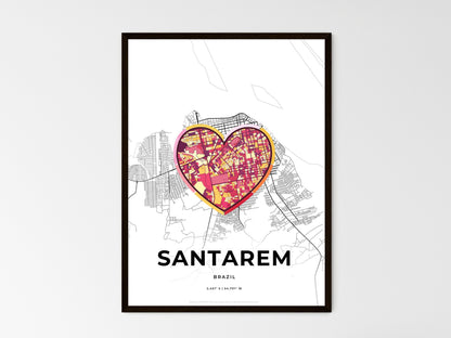 SANTAREM BRAZIL minimal art map with a colorful icon. Style 2