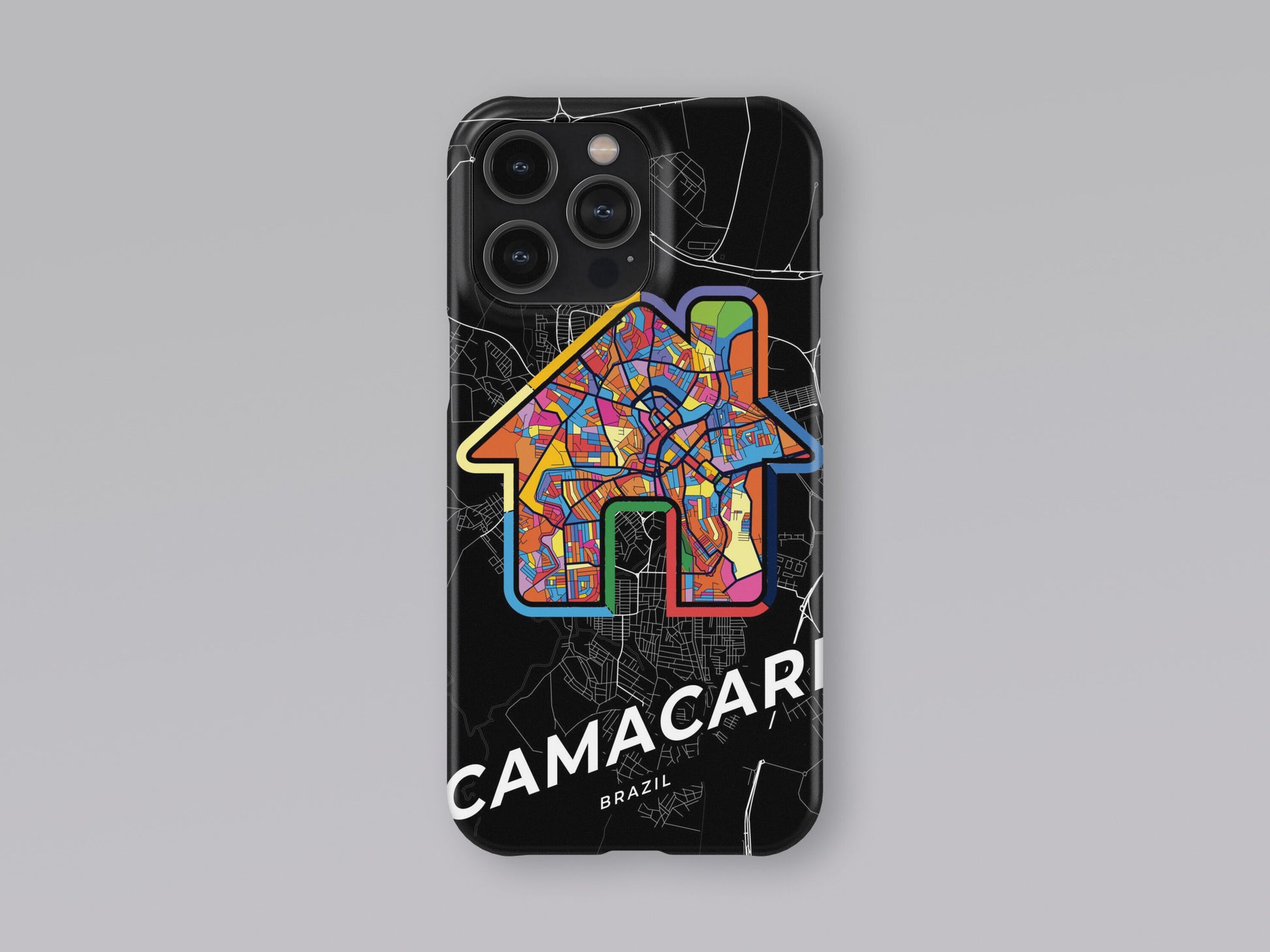Camacari Brazil slim phone case with colorful icon. Birthday, wedding or housewarming gift. Couple match cases. 3