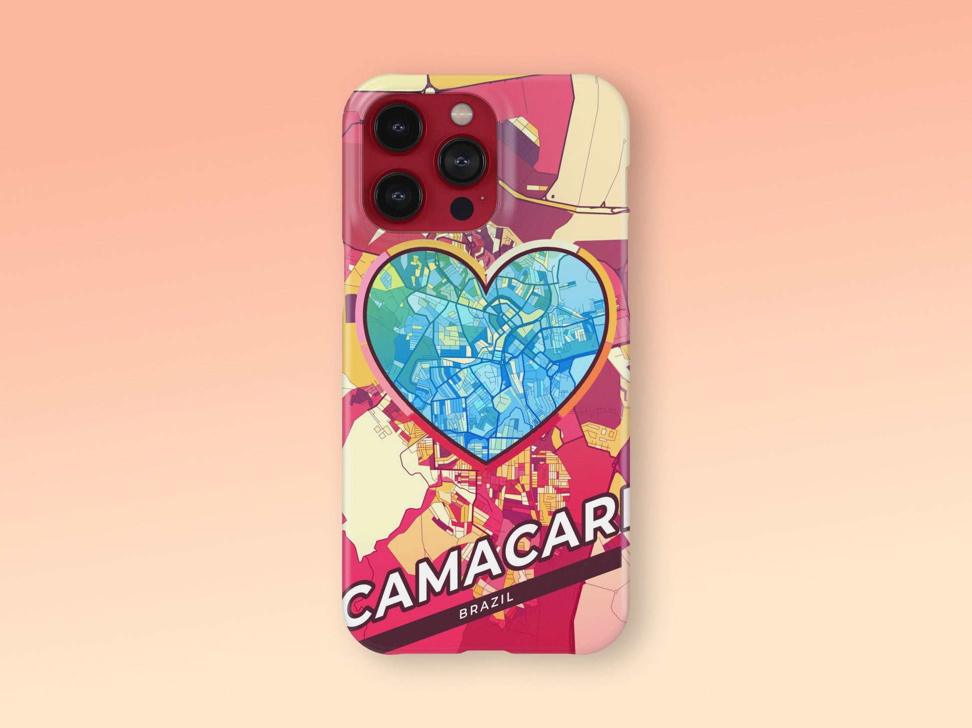 Camacari Brazil slim phone case with colorful icon. Birthday, wedding or housewarming gift. Couple match cases. 2