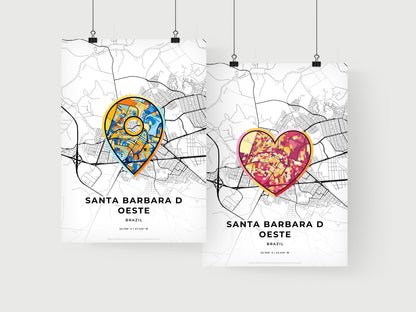SANTA BARBARA D OESTE BRAZIL minimal art map with a colorful icon.