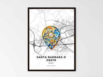 SANTA BARBARA D OESTE BRAZIL minimal art map with a colorful icon. Style 1