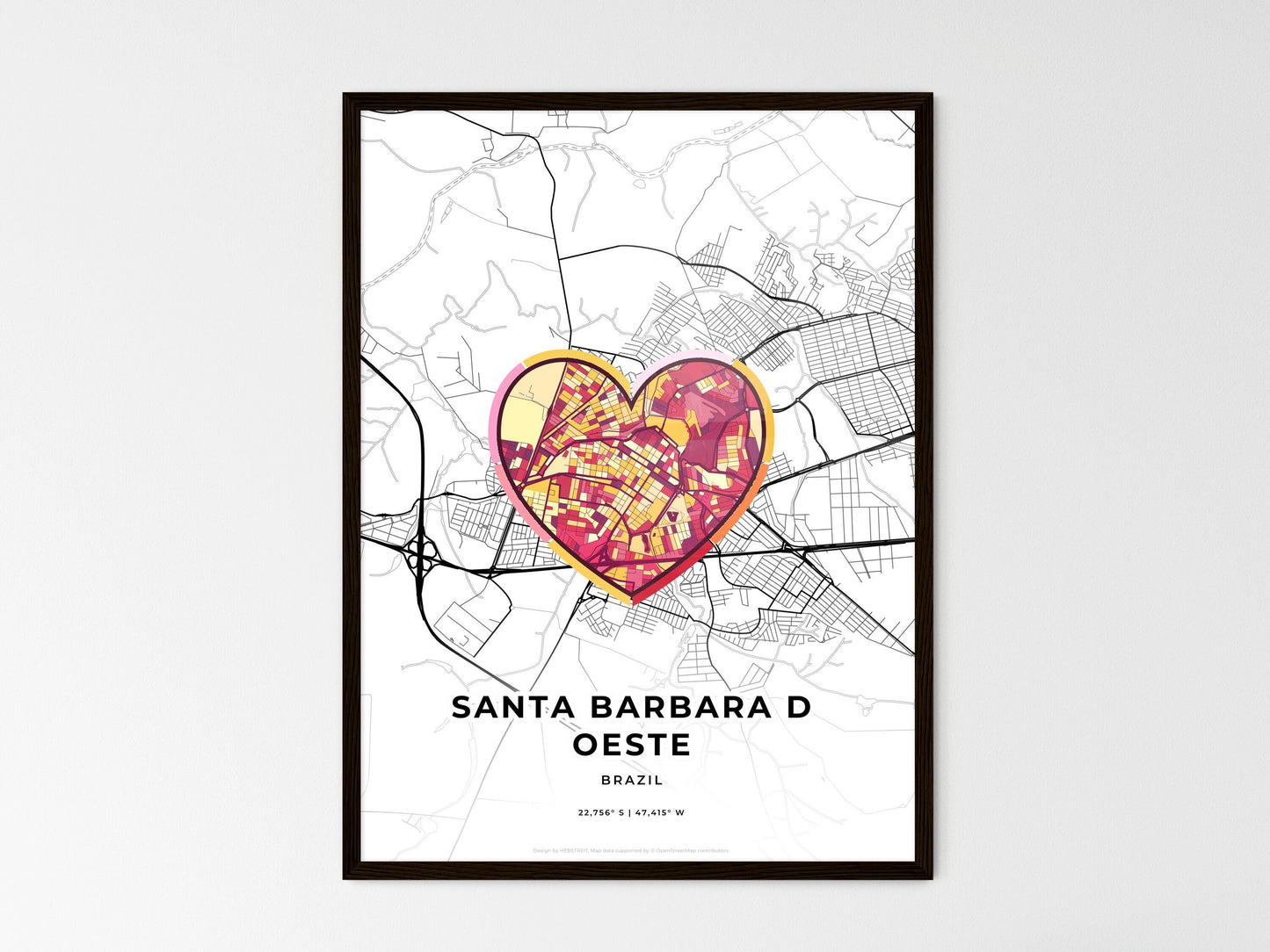 SANTA BARBARA D OESTE BRAZIL minimal art map with a colorful icon. Style 2