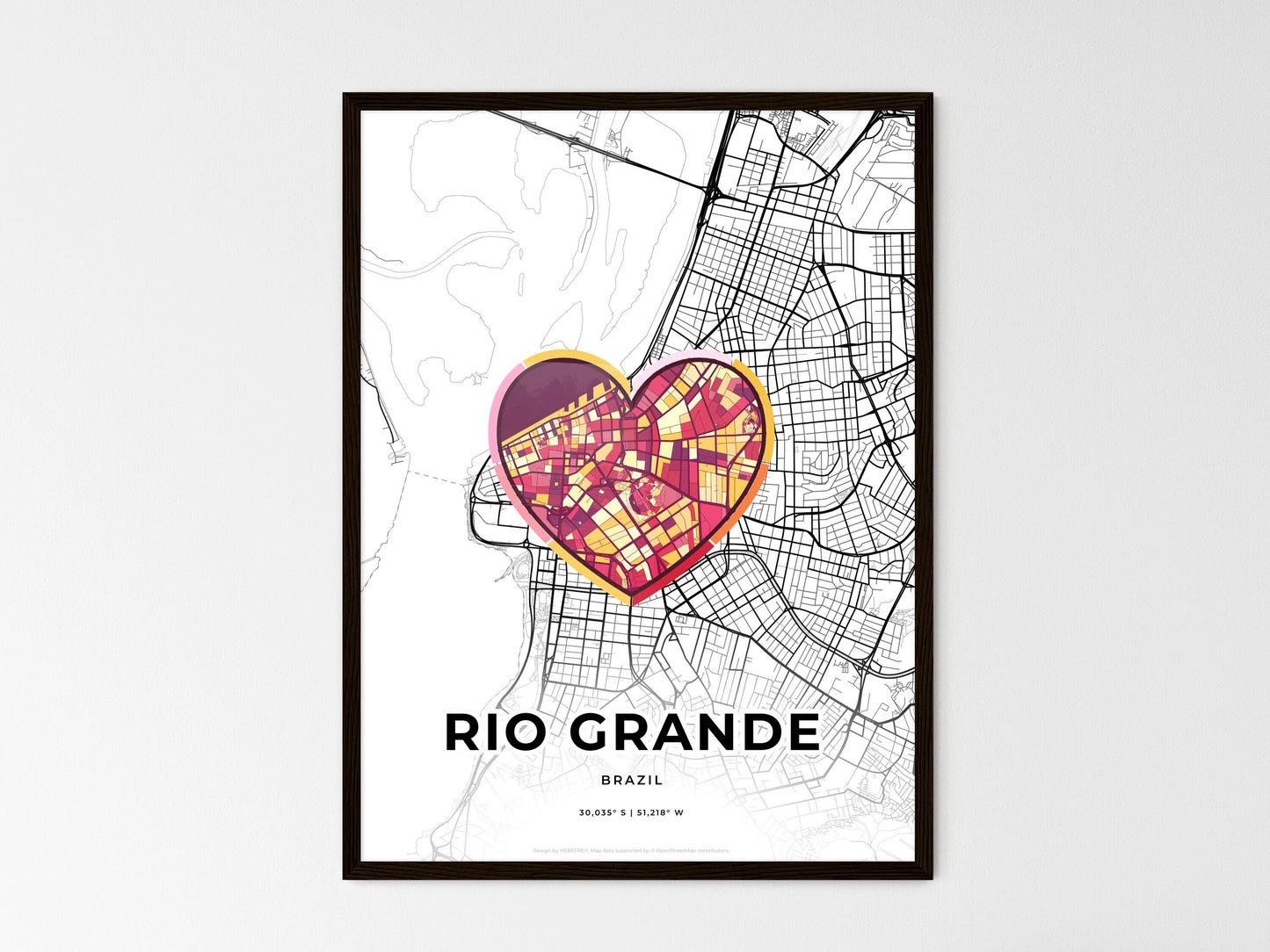 RIO GRANDE BRAZIL minimal art map with a colorful icon. Style 2
