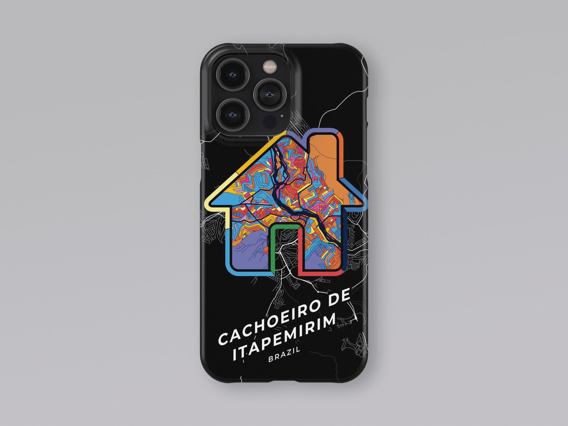 Cachoeiro De Itapemirim Brazil slim phone case with colorful icon. Birthday, wedding or housewarming gift. Couple match cases. 3