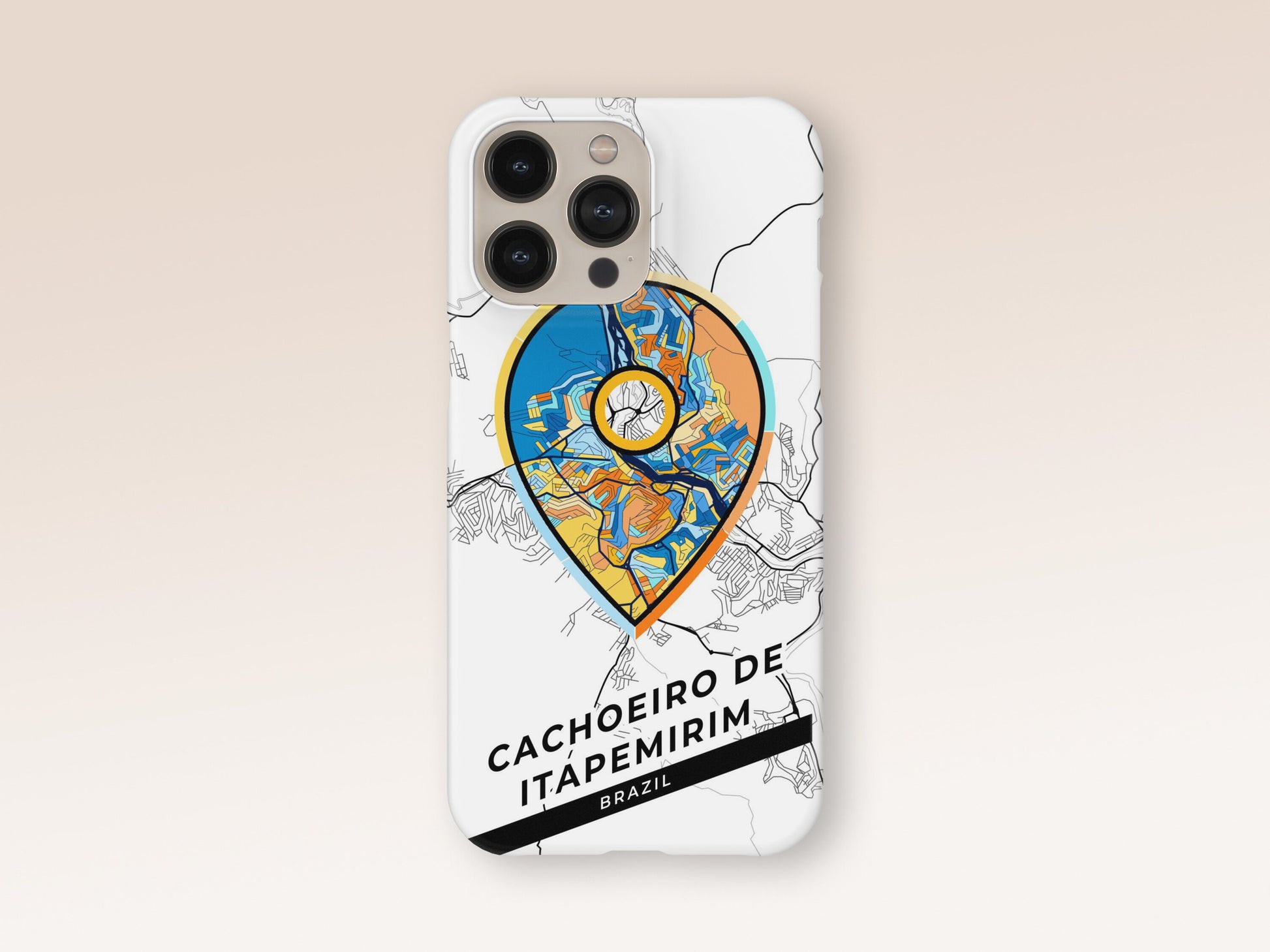 Cachoeiro De Itapemirim Brazil slim phone case with colorful icon. Birthday, wedding or housewarming gift. Couple match cases. 1