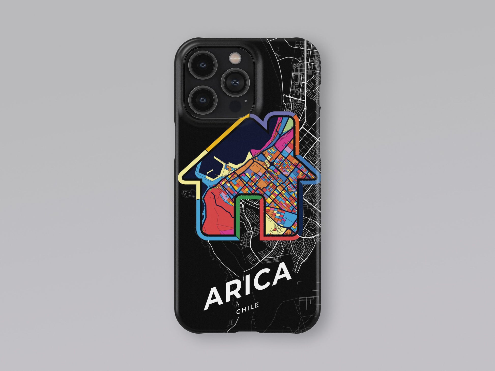Arica Chile slim phone case with colorful icon. Birthday, wedding or housewarming gift. Couple match cases. 3