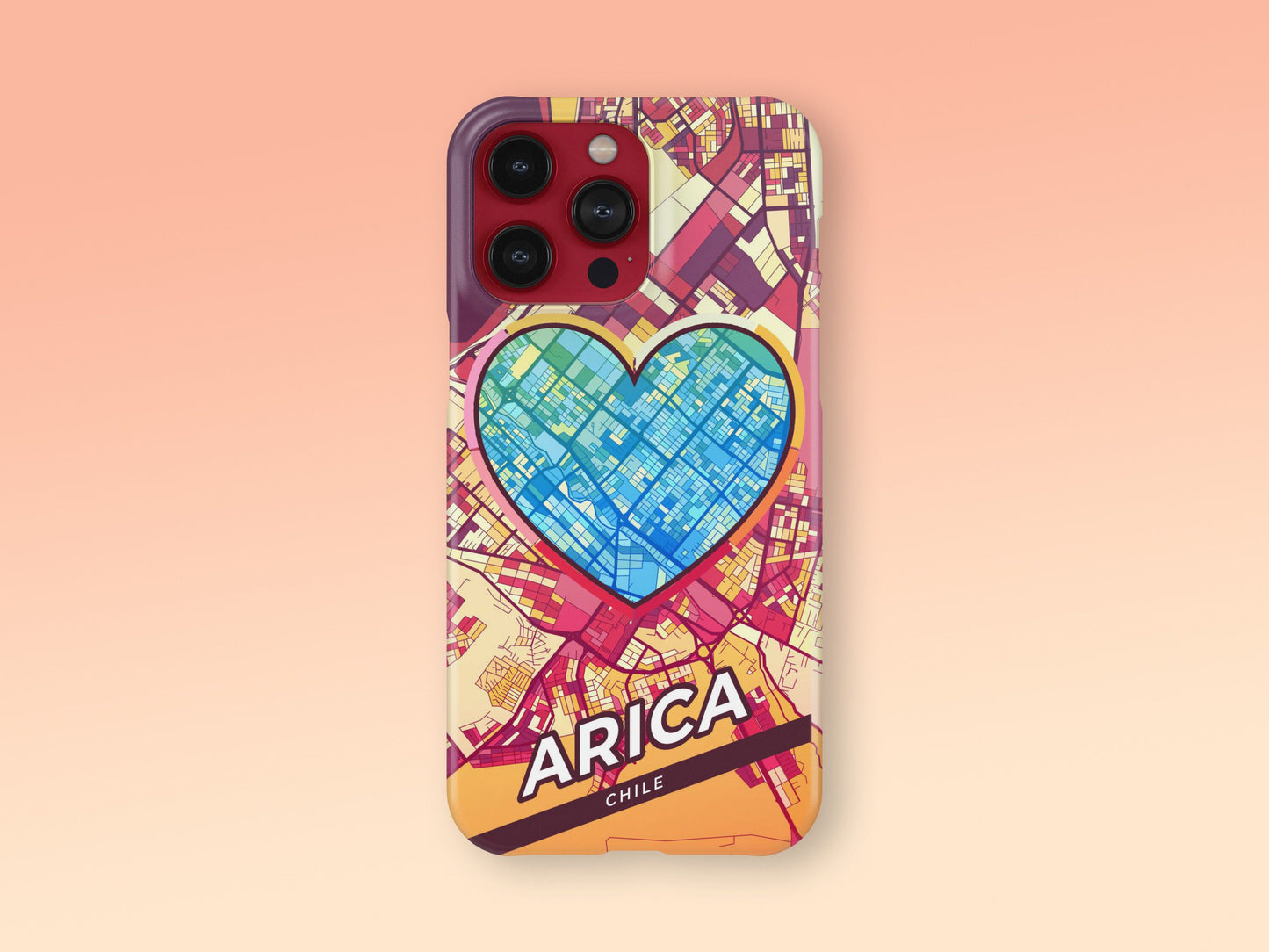 Arica Chile slim phone case with colorful icon. Birthday, wedding or housewarming gift. Couple match cases. 2