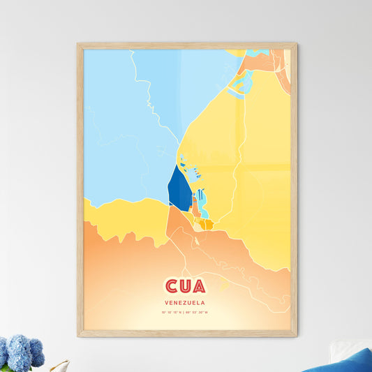 Colorful CUA VENEZUELA Fine Art Map Blue Orange