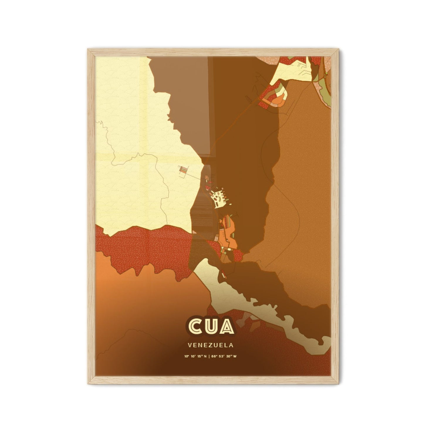 Colorful CUA VENEZUELA Fine Art Map Farmhouse