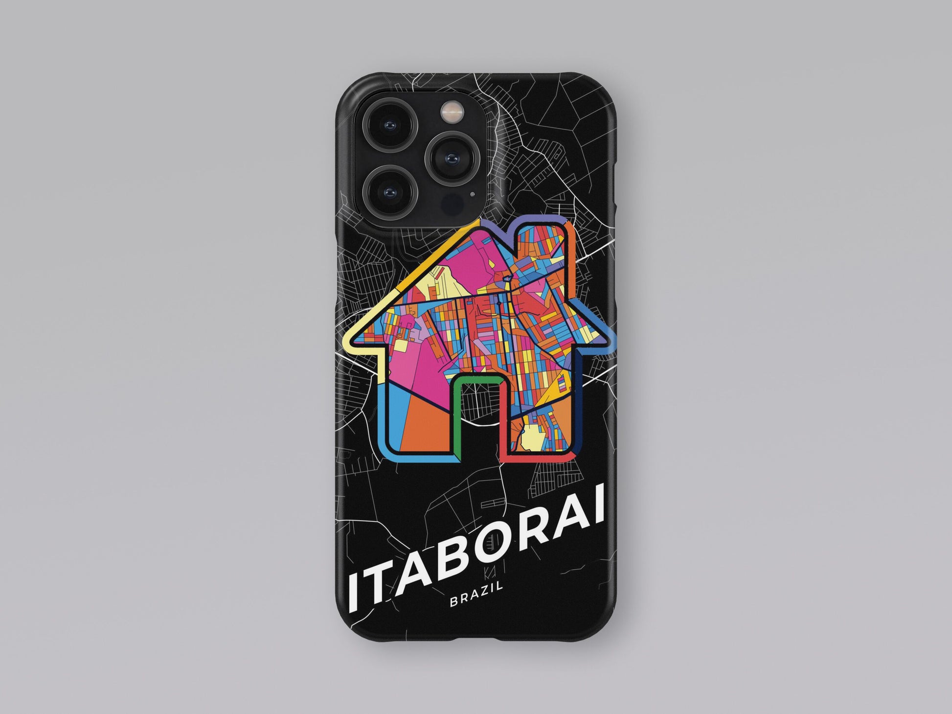 Itaborai Brazil slim phone case with colorful icon. Birthday, wedding or housewarming gift. Couple match cases. 3