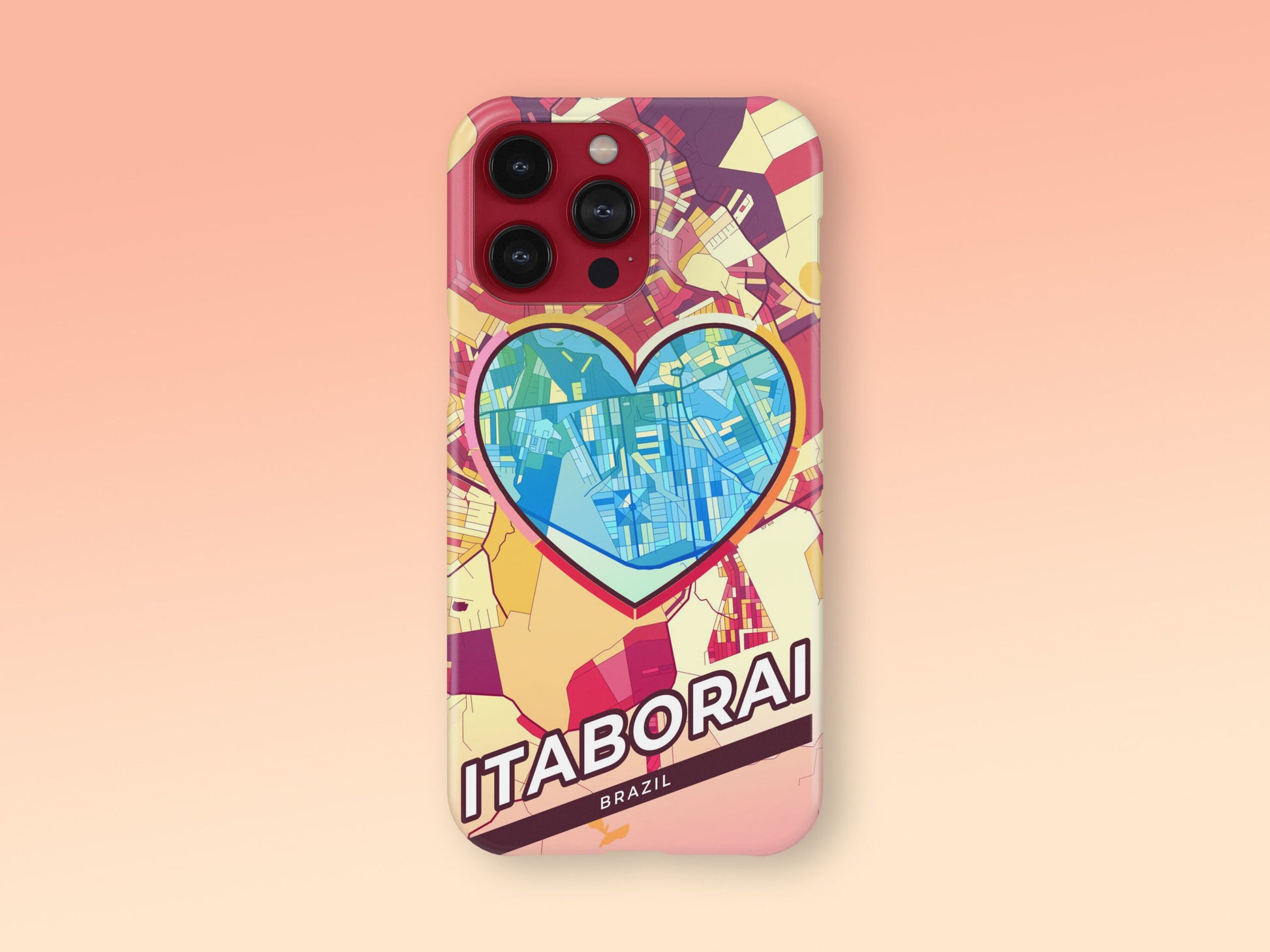Itaborai Brazil slim phone case with colorful icon. Birthday, wedding or housewarming gift. Couple match cases. 2