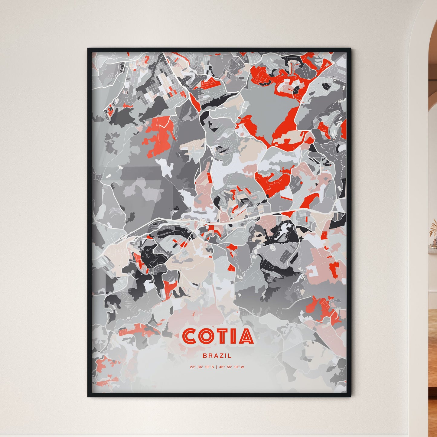 Colorful COTIA BRAZIL Fine Art Map Modern