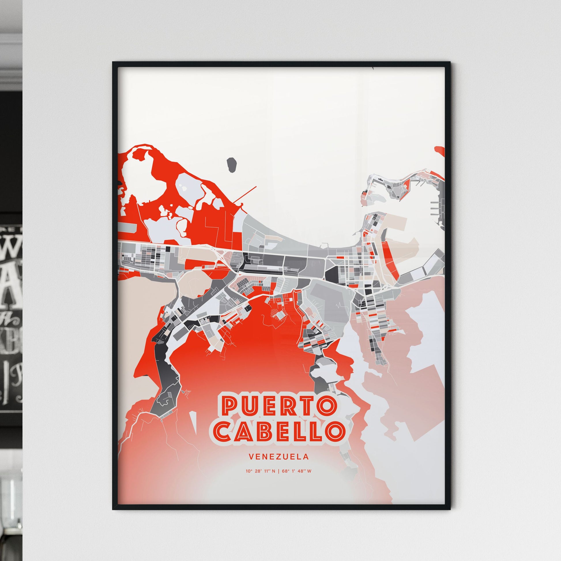 Colorful PUERTO CABELLO VENEZUELA Fine Art Map Modern