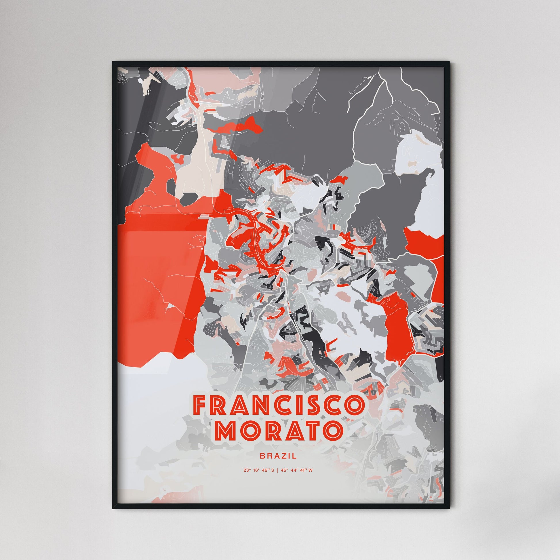 Colorful FRANCISCO MORATO BRAZIL Fine Art Map Modern