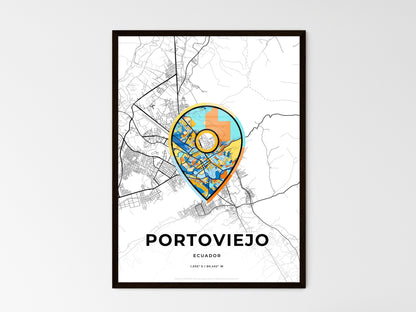 PORTOVIEJO ECUADOR minimal art map with a colorful icon. Style 1