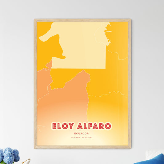 Colorful ELOY ALFARO ECUADOR Fine Art Map Blue Orange