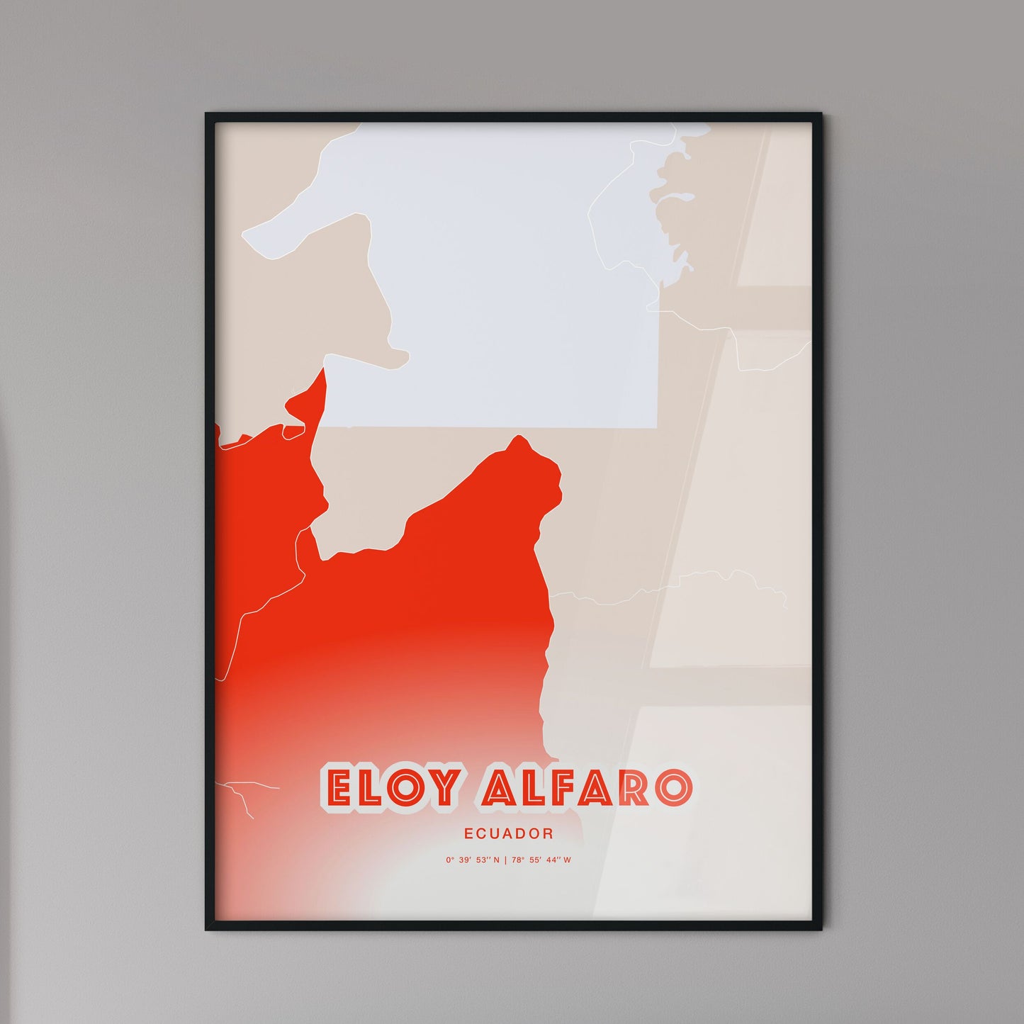 Colorful ELOY ALFARO ECUADOR Fine Art Map Modern