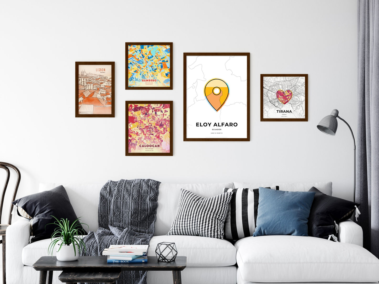 Eloy Alfaro Ecuador wall art with creative maps