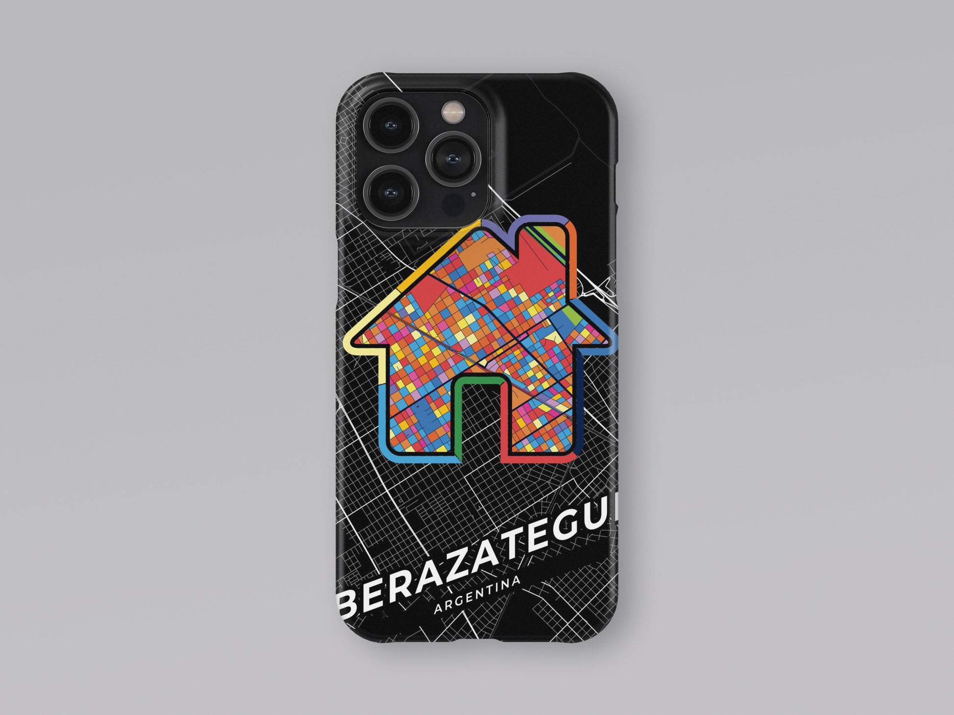 Berazategui Argentina slim phone case with colorful icon. Birthday, wedding or housewarming gift. Couple match cases. 3