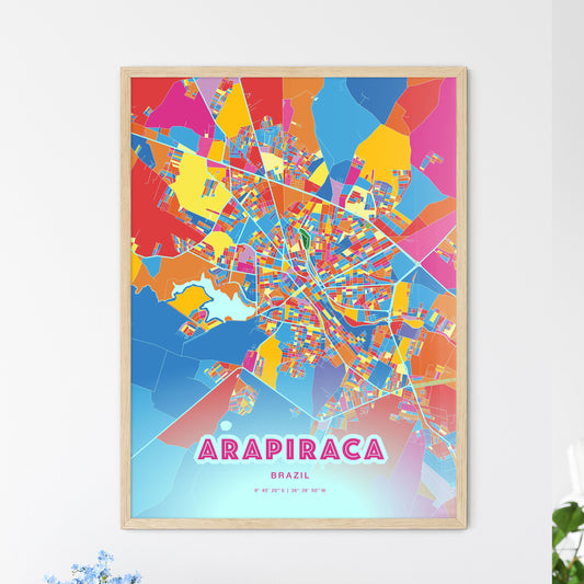 Colorful ARAPIRACA BRAZIL Fine Art Map Crazy Colors