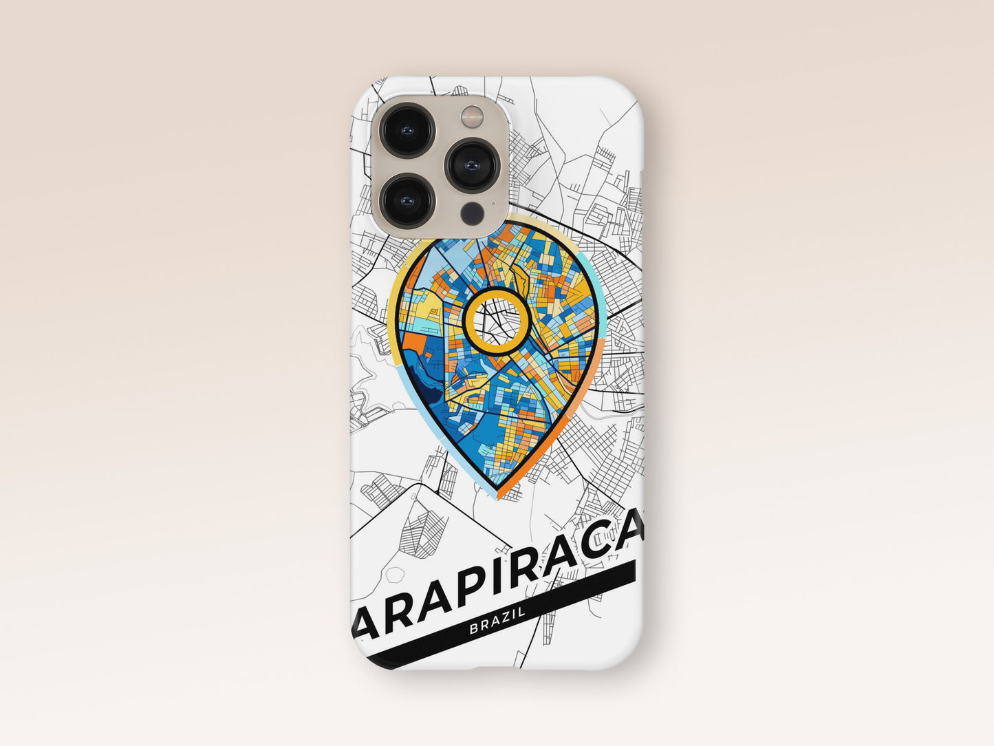 Arapiraca Brazil slim phone case with colorful icon. Birthday, wedding or housewarming gift. Couple match cases. 1