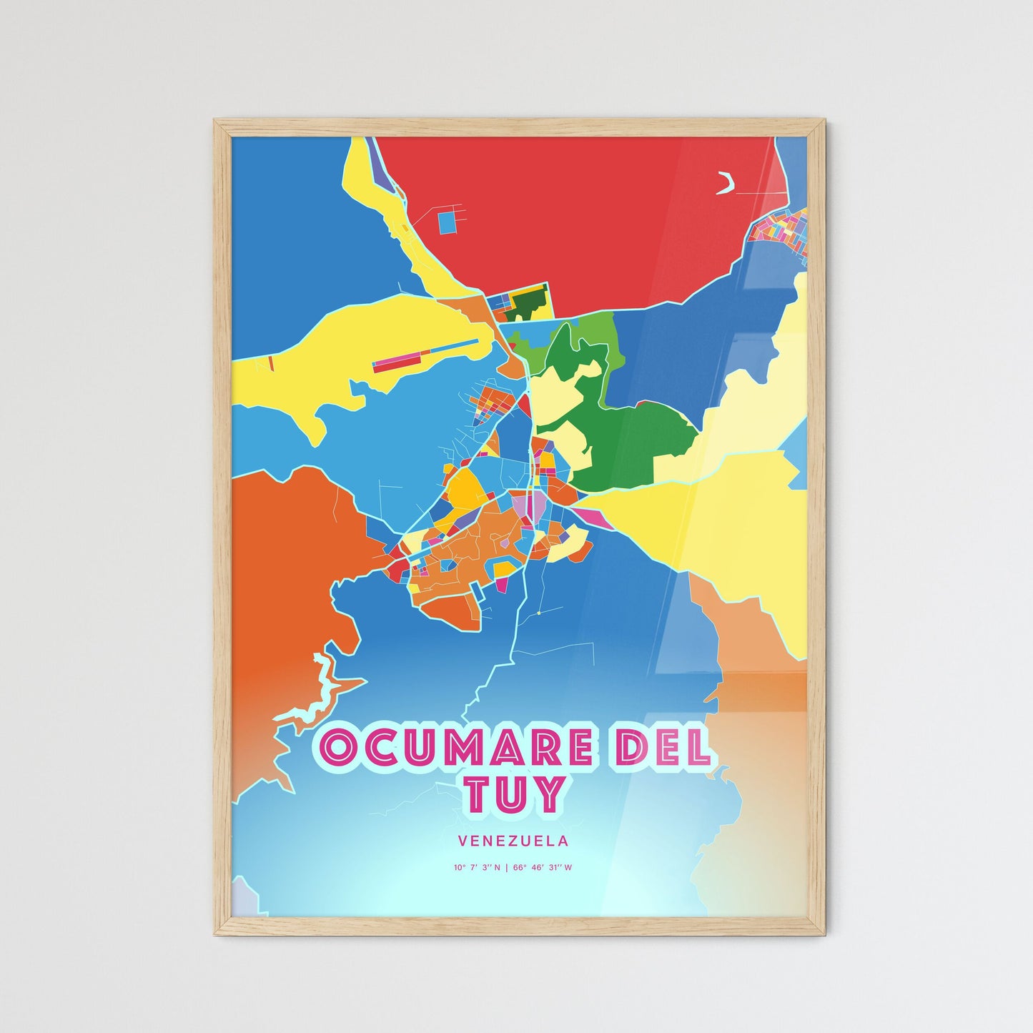 Colorful OCUMARE DEL TUY VENEZUELA Fine Art Map Crazy Colors