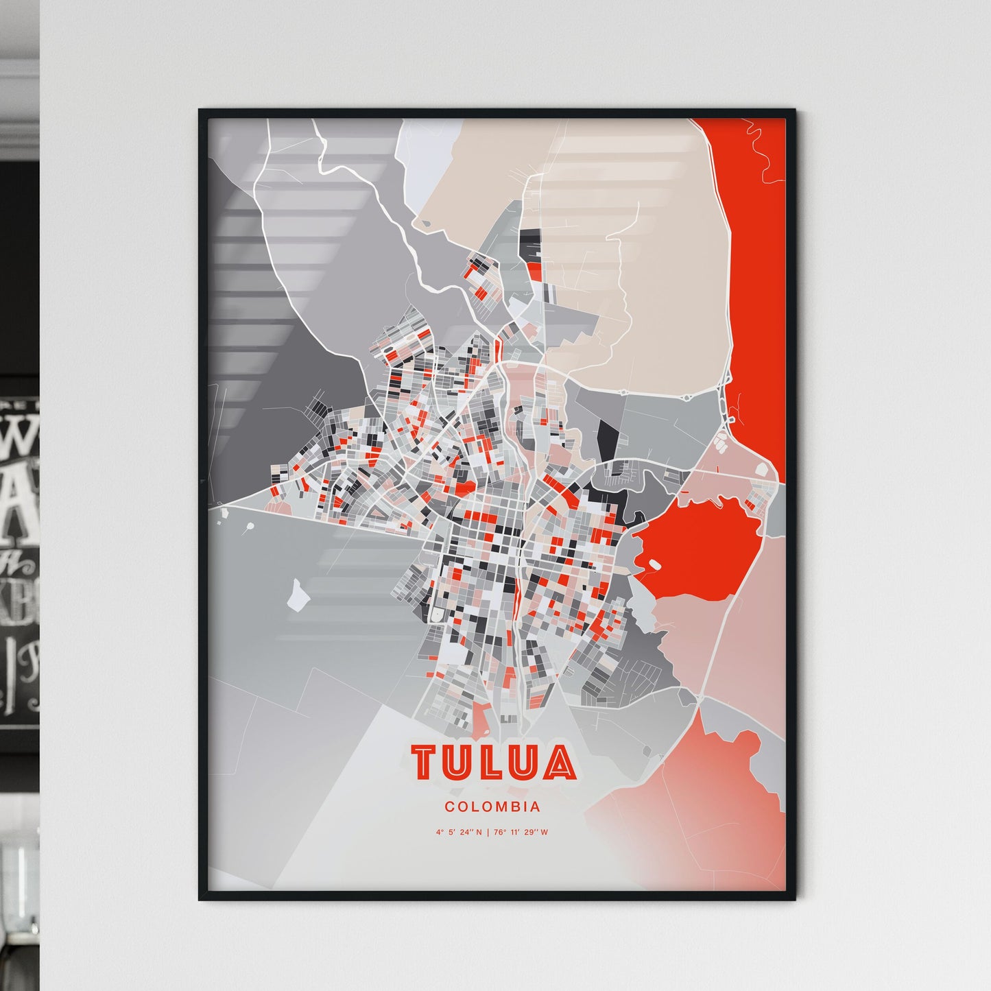 Colorful TULUA COLOMBIA Fine Art Map Modern