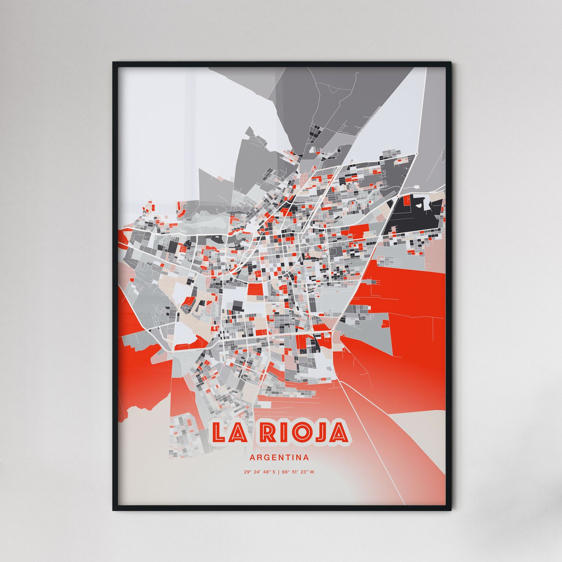 Colorful LA RIOJA ARGENTINA Fine Art Map Modern