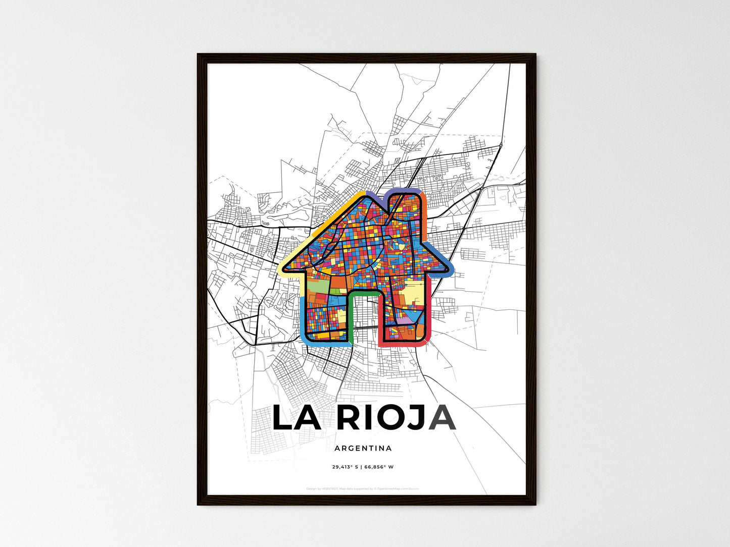 La Rioja Argentina wedding art map with home icon