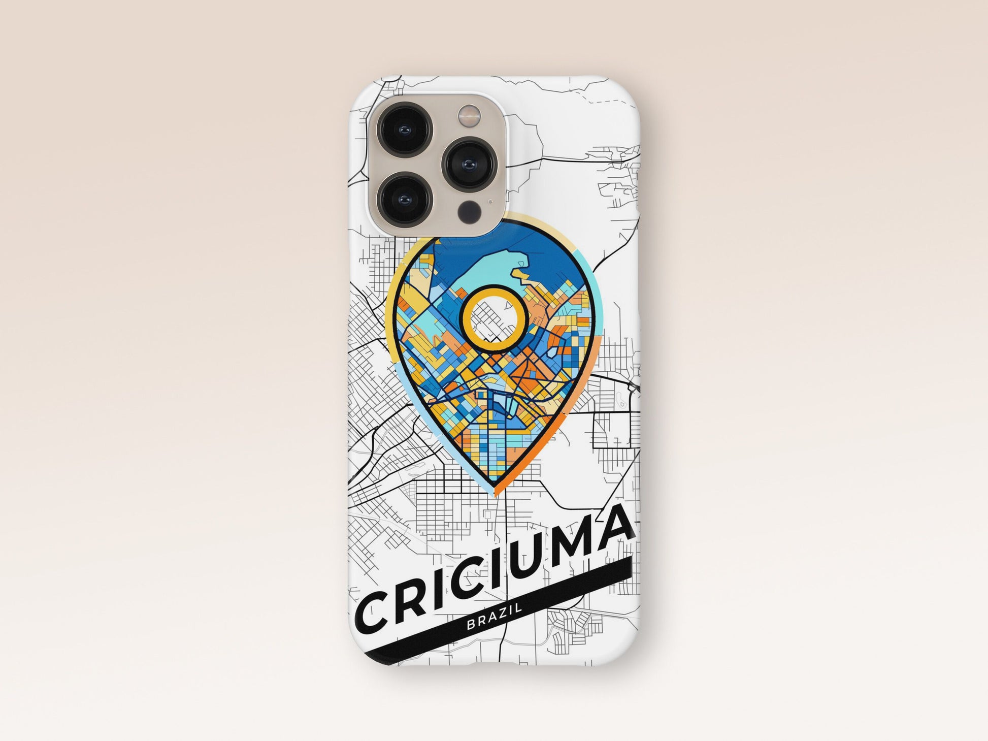 Criciuma Brazil slim phone case with colorful icon. Birthday, wedding or housewarming gift. Couple match cases. 1