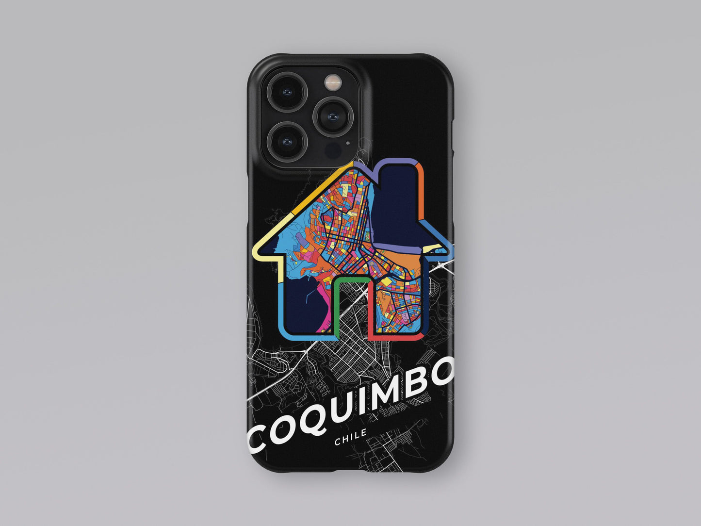 Coquimbo Chile slim phone case with colorful icon. Birthday, wedding or housewarming gift. Couple match cases. 3