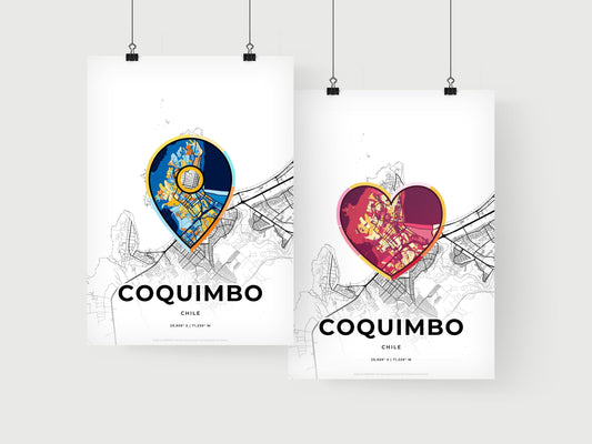 Coquimbo Chile art print for couples
