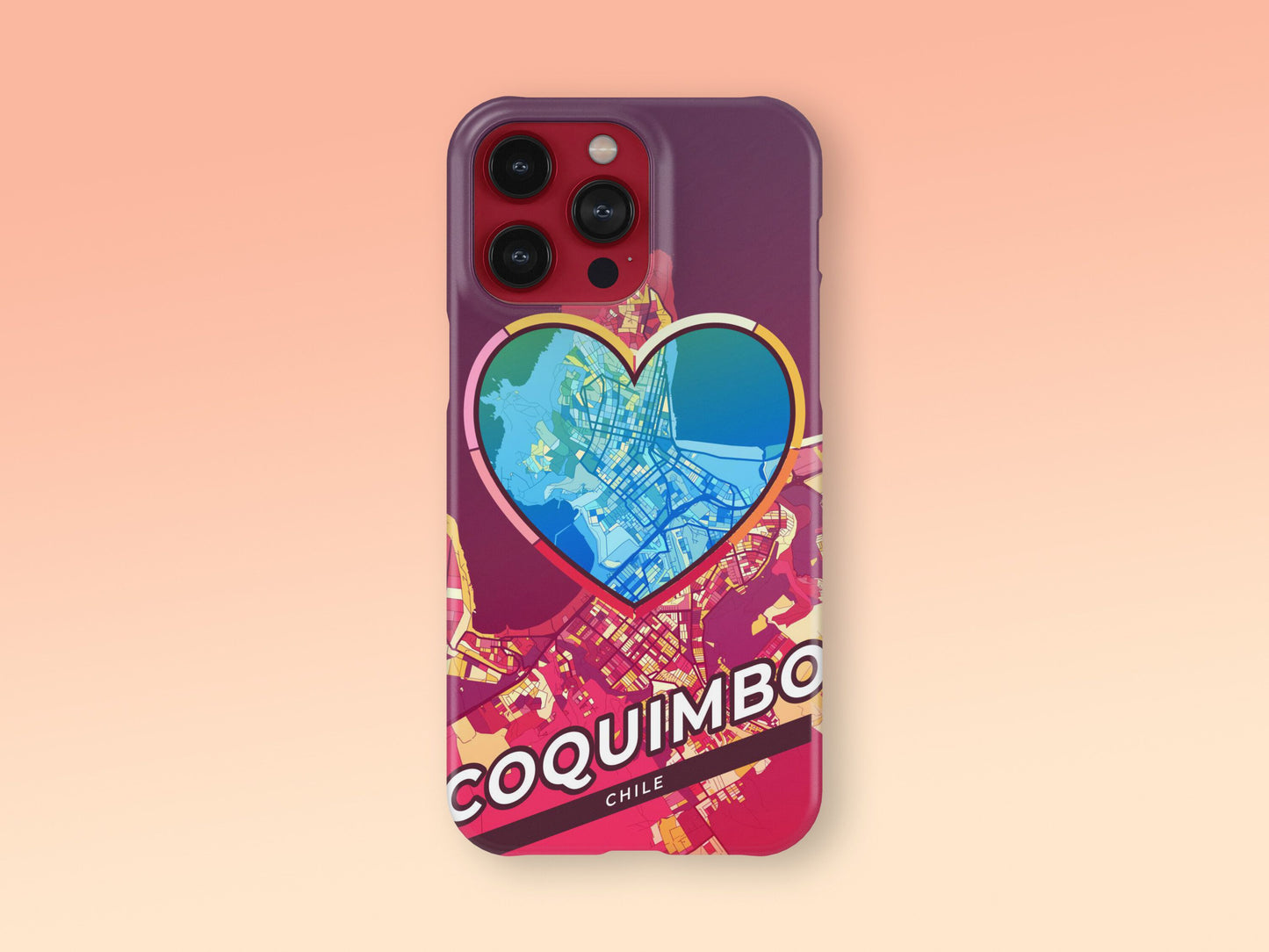 Coquimbo Chile slim phone case with colorful icon. Birthday, wedding or housewarming gift. Couple match cases. 2