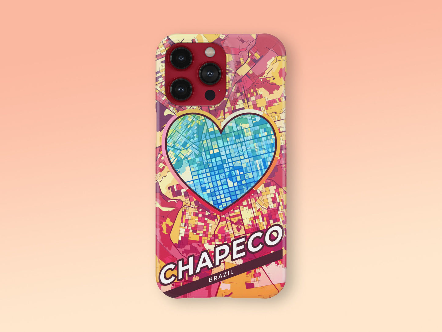 Chapeco Brazil slim phone case with colorful icon. Birthday, wedding or housewarming gift. Couple match cases. 2