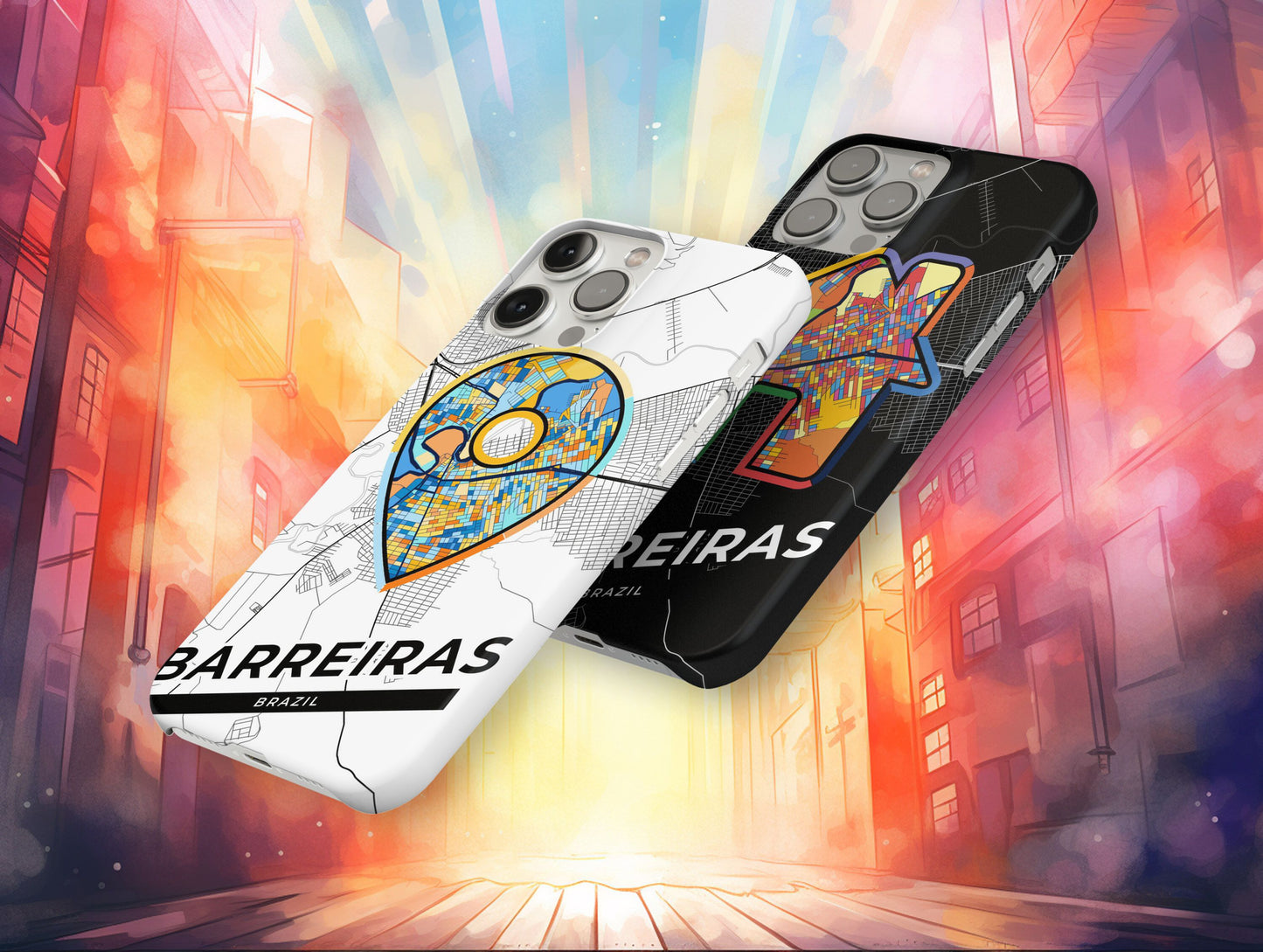 Barreiras Brazil slim phone case with colorful icon. Birthday, wedding or housewarming gift. Couple match cases.