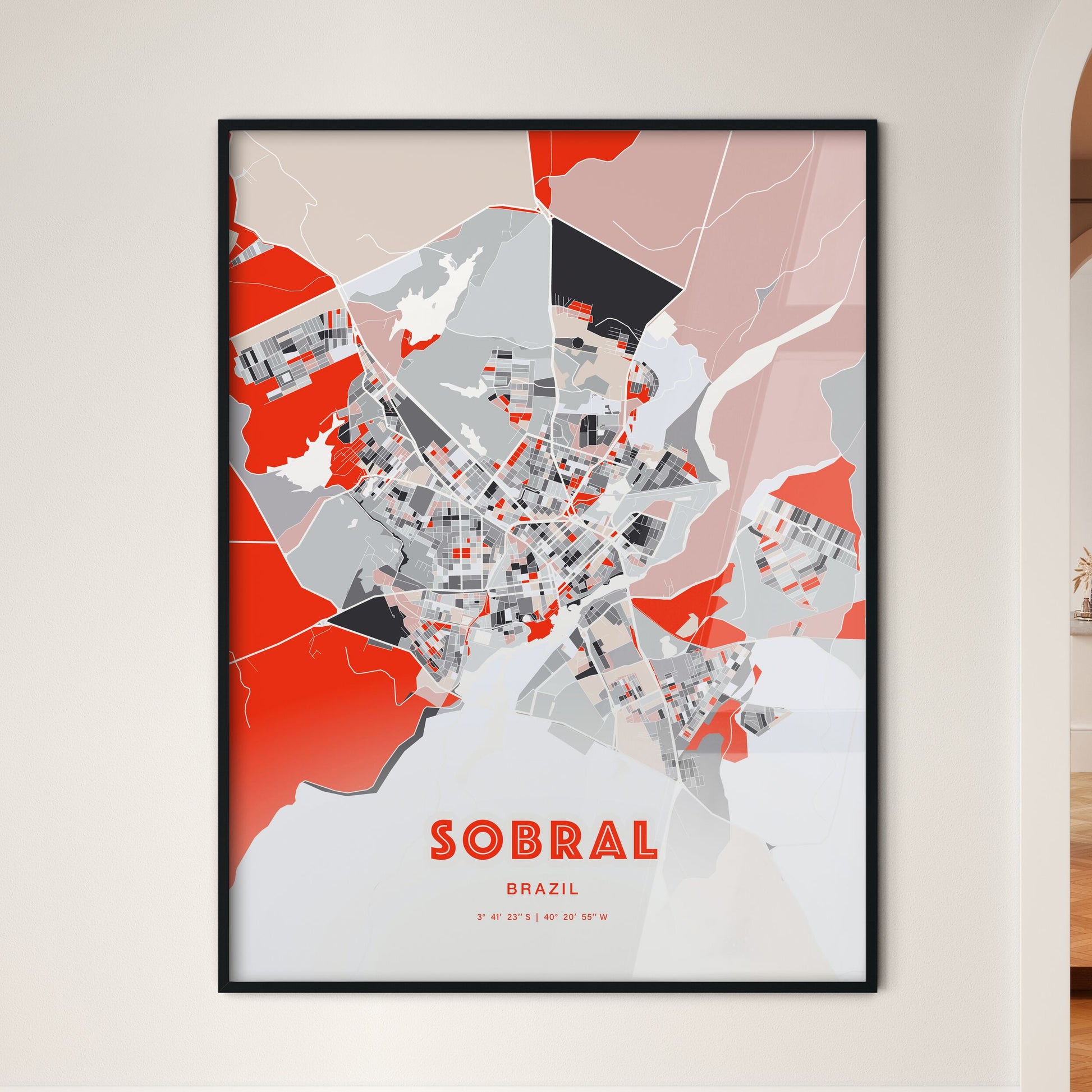 Colorful SOBRAL BRAZIL Fine Art Map Modern