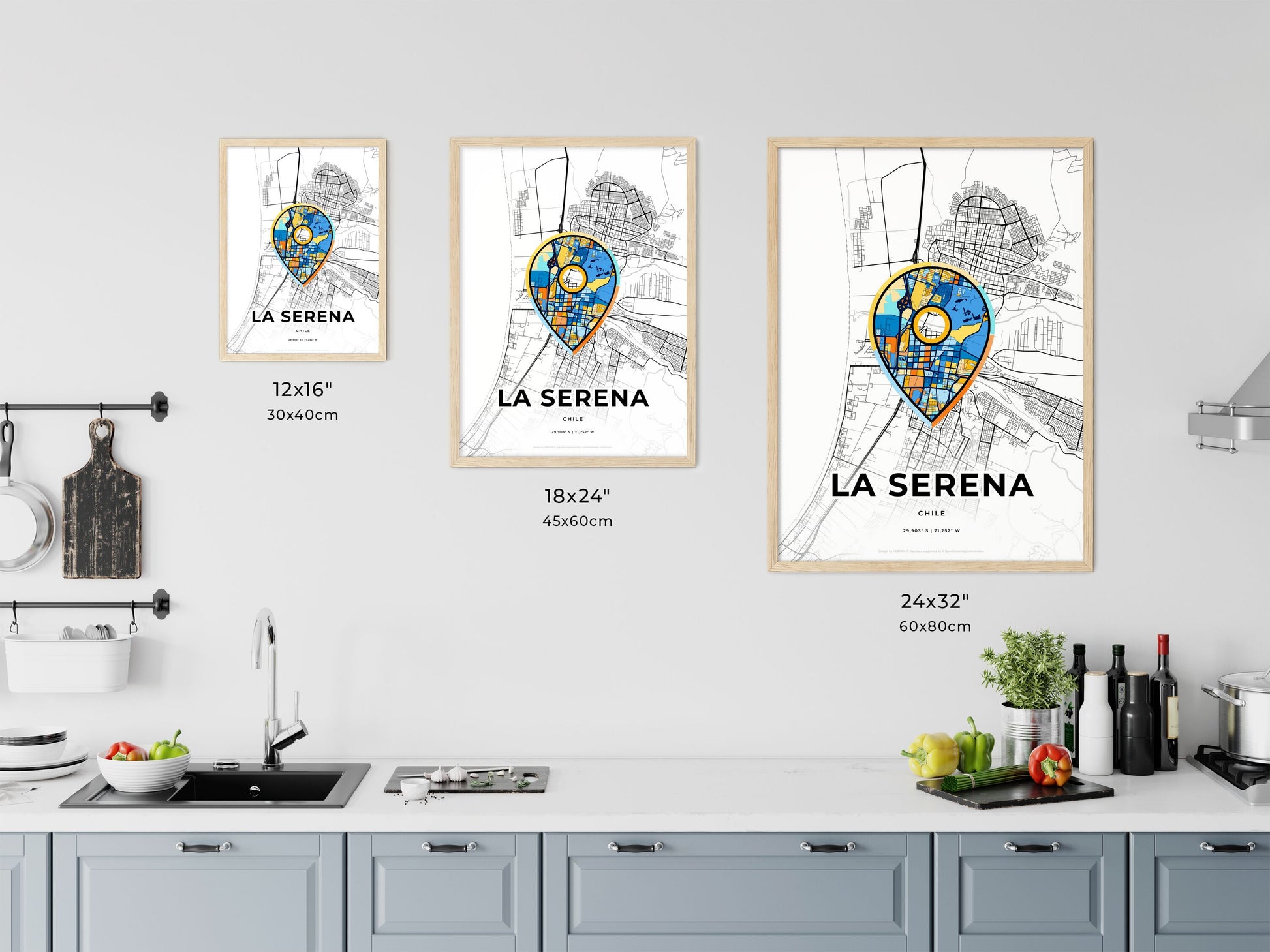 La Serena Chile art map size chart