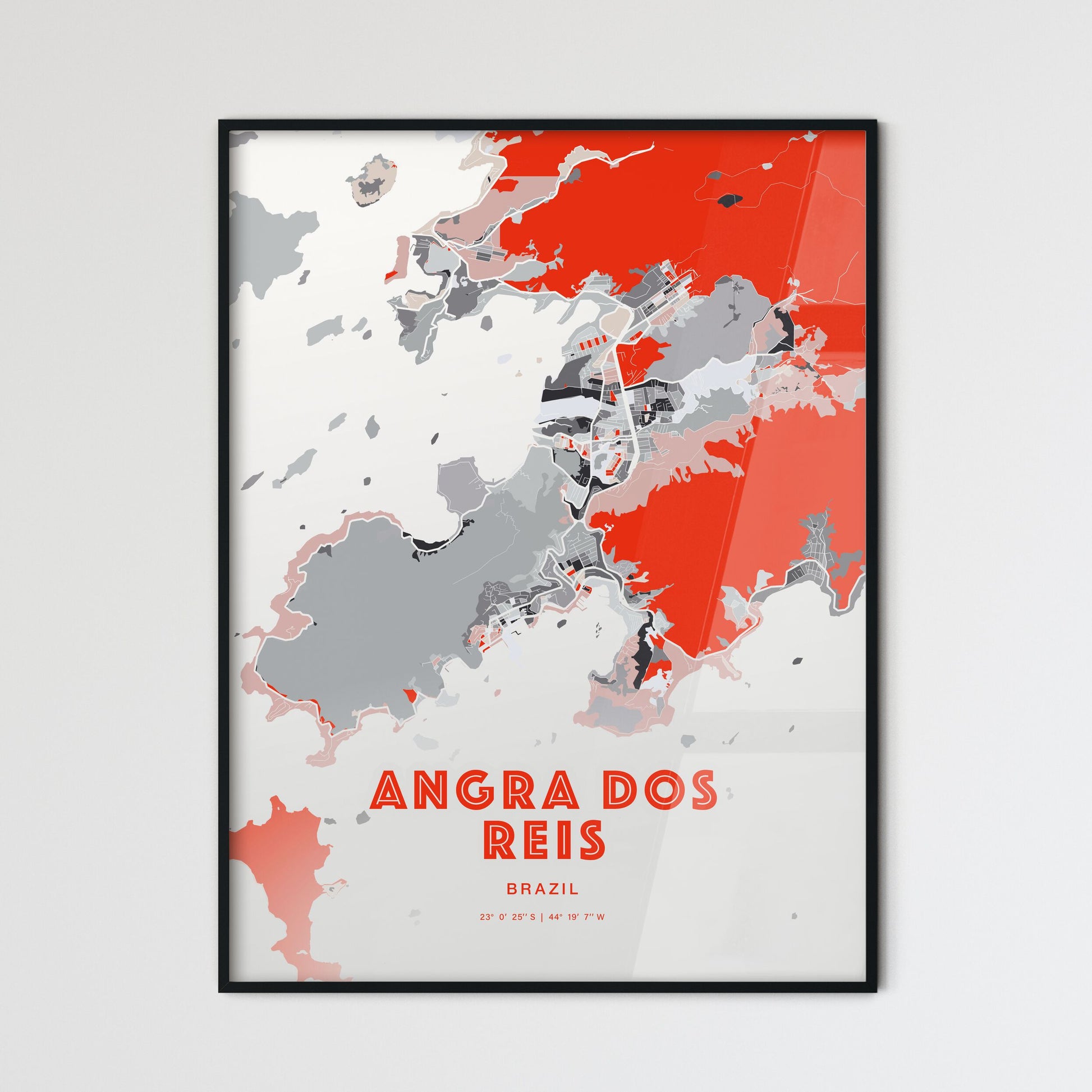 Colorful ANGRA DOS REIS BRAZIL Fine Art Map Modern