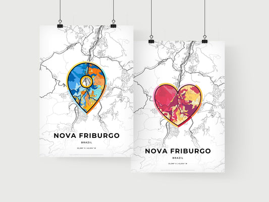 Nova Friburgo Brazil art print for couples